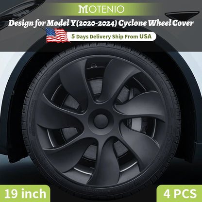 4-Piece Wheel Cap Set for Tesla Model Y (2020-2024) 19-Inch Hubcap Replacement Accessories