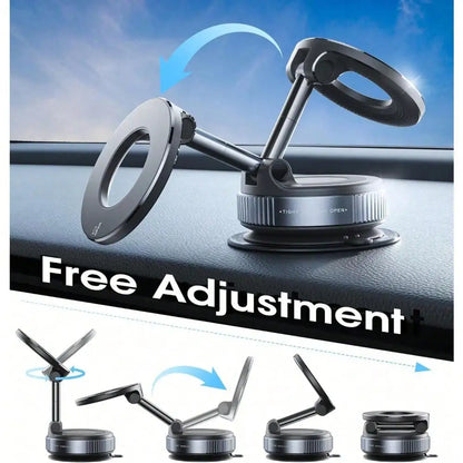 Upgraded 360° Nano Gel Vacuum Magnetic Phone Holder for Car - Suction Cup Mount Compatible with iPhone 17 Pro Max