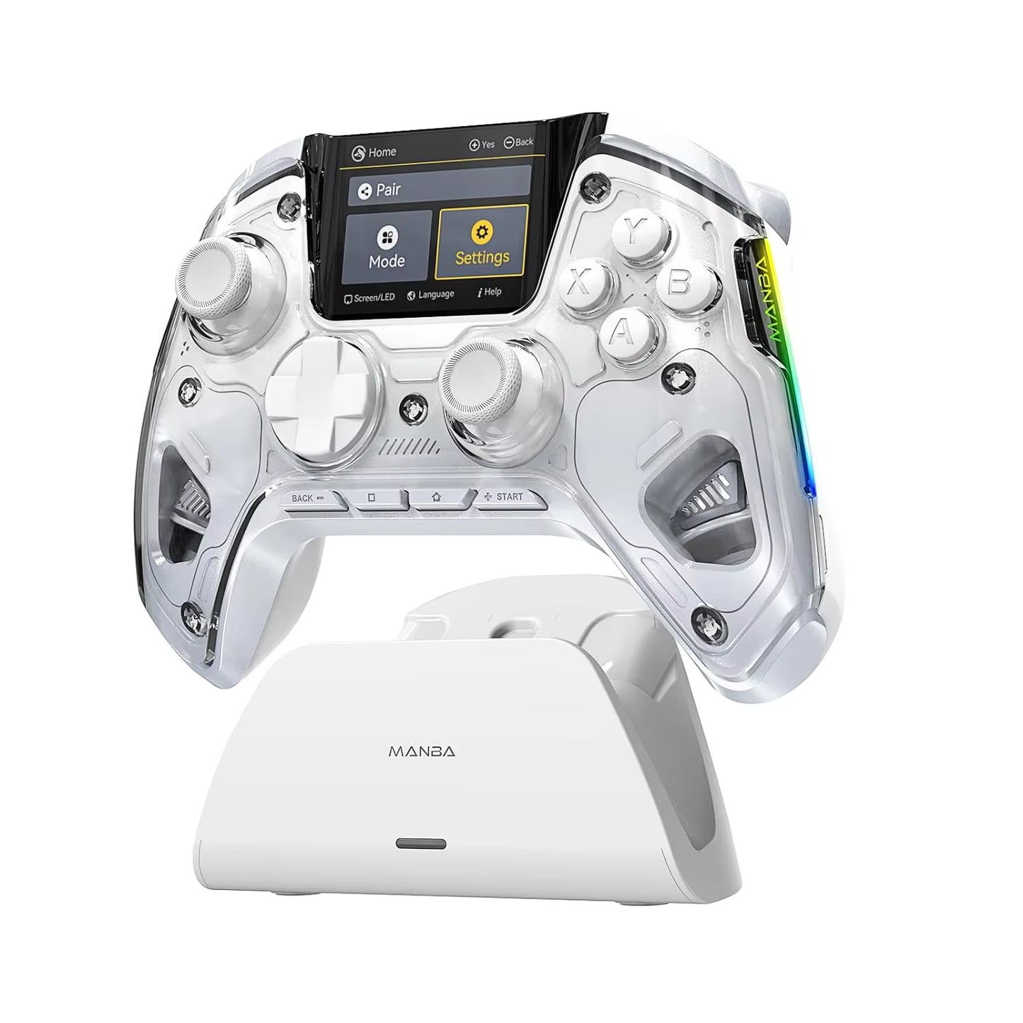 Mamba One V2 Wireless Gaming Controller for Switch/Pc/Ios/Android Hall Effect Stick RGB Light 1800Mah with Charging Dock