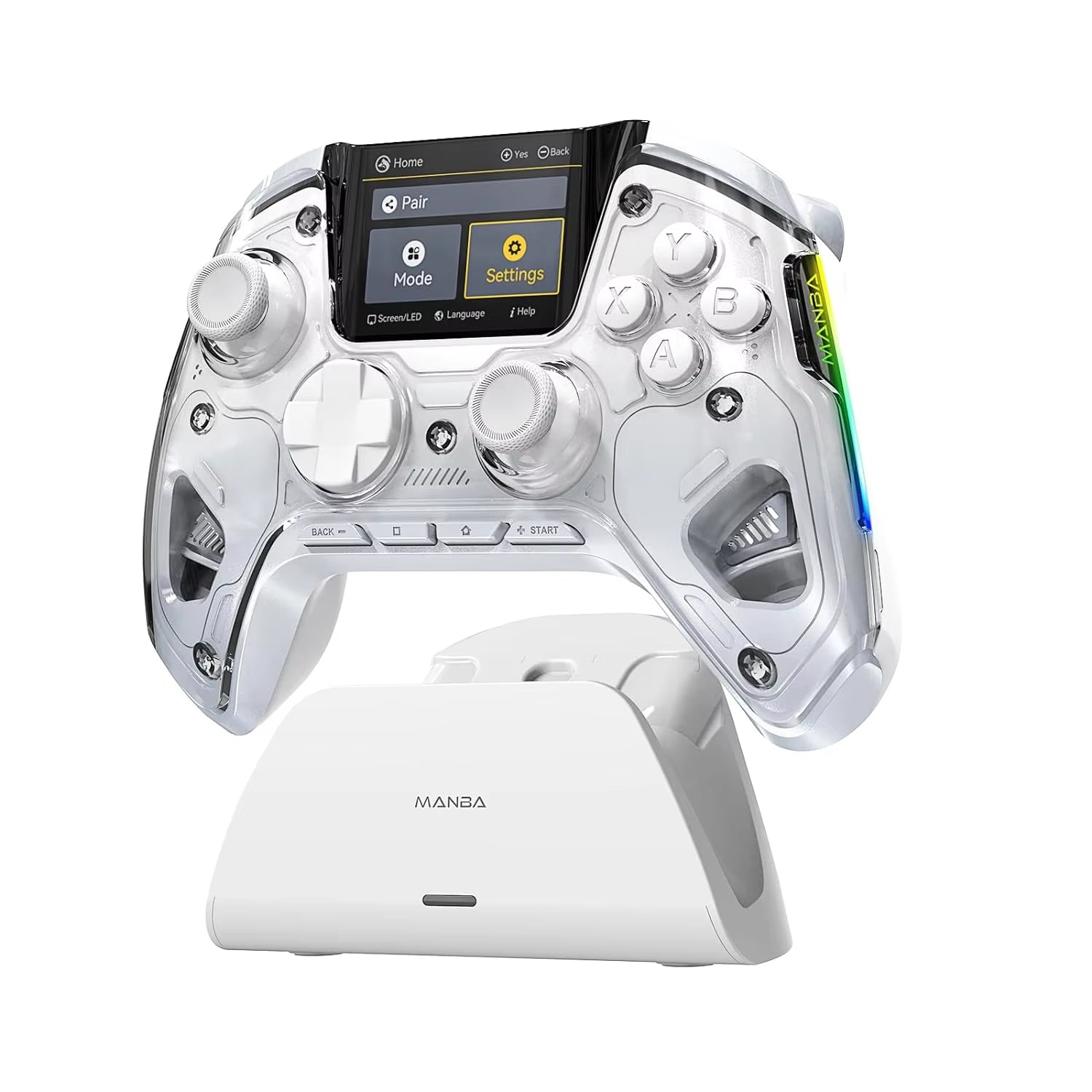 Mamba One V2 Wireless Gaming Controller for Switch/Pc/Ios/Android Hall Effect Stick RGB Light 1800Mah with Charging Dock