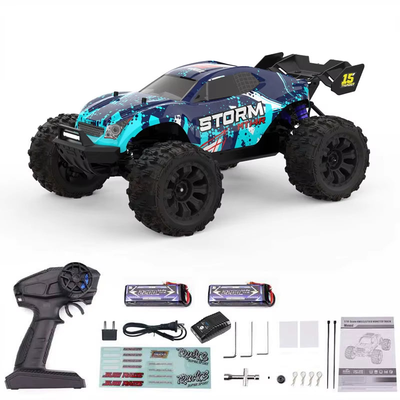 JIUSI MT14R 1/14 Scale Brushless Remote Control Car - High-Speed Off-Road Racing at 80 Km/h with 23-26 Minutes Battery Life, 2.4G Technology