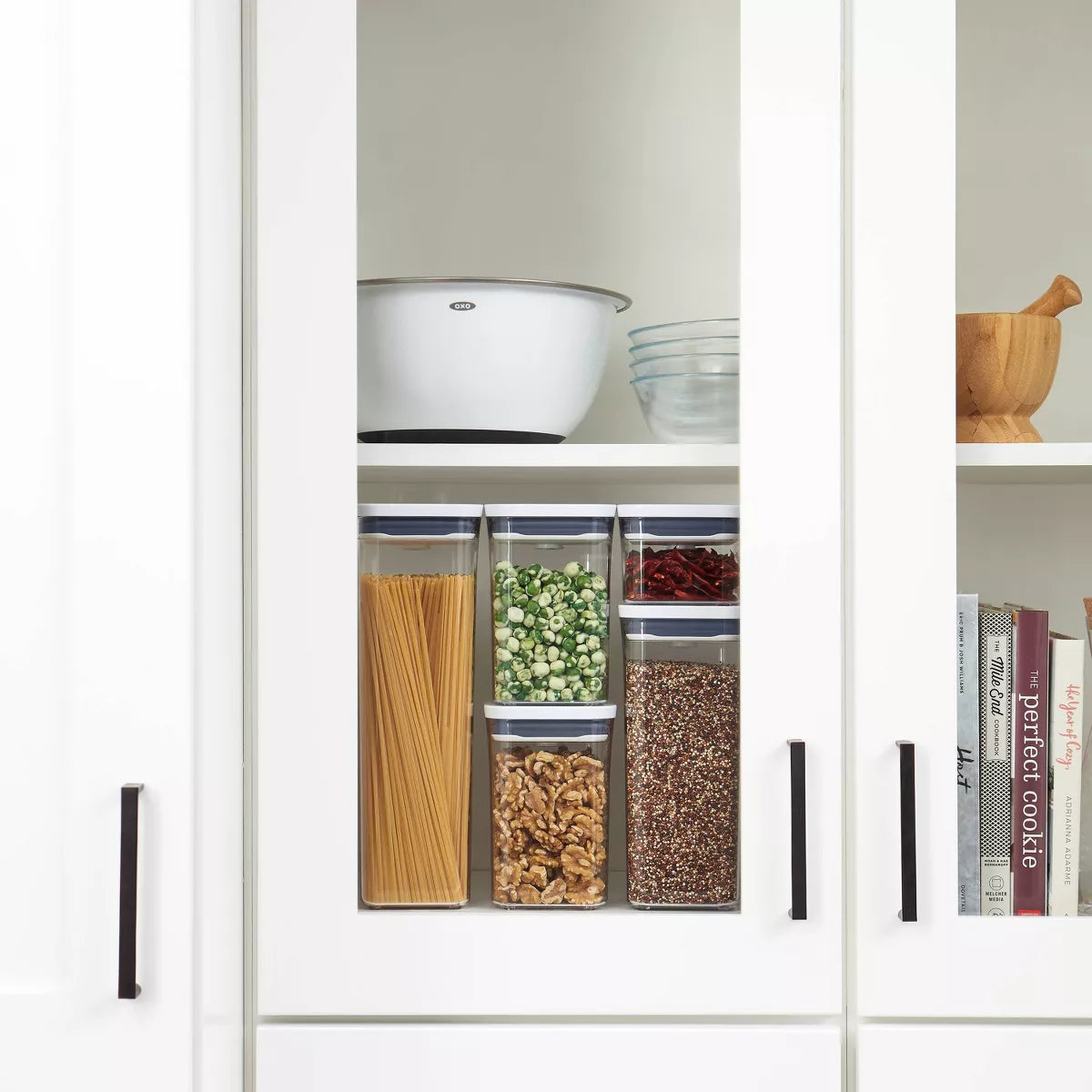5-Piece BPA-Free Plastic Airtight Food Storage Container Set in White - Dishwasher Safe with Lifetime Warranty