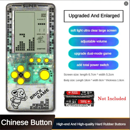 Large Screen Classic Game Console Handheld Game Players Transparent Nostalgic Childhood Educational Toys Adult Stress-Relieving