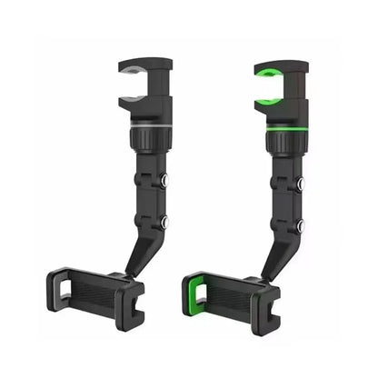 360° Rotatable and Retractable Multifunctional Car Phone Mount for Rearview Mirror