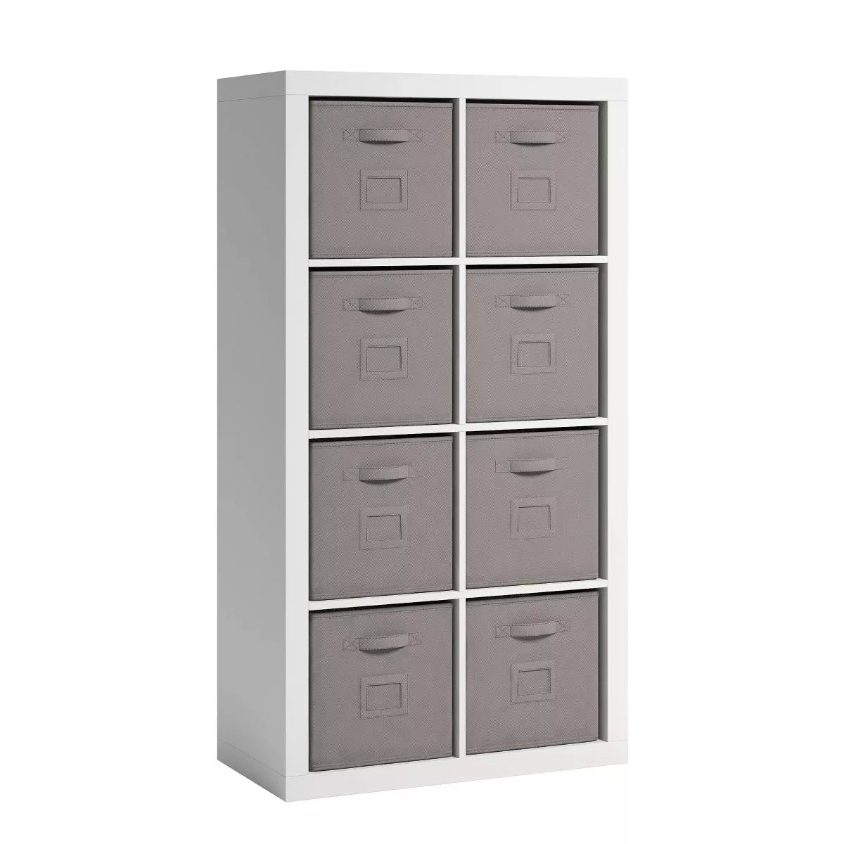 57.87" 8 Cubbies Stow Away Organizer White - Sauder: Storage Bookcase with Metal Hardware