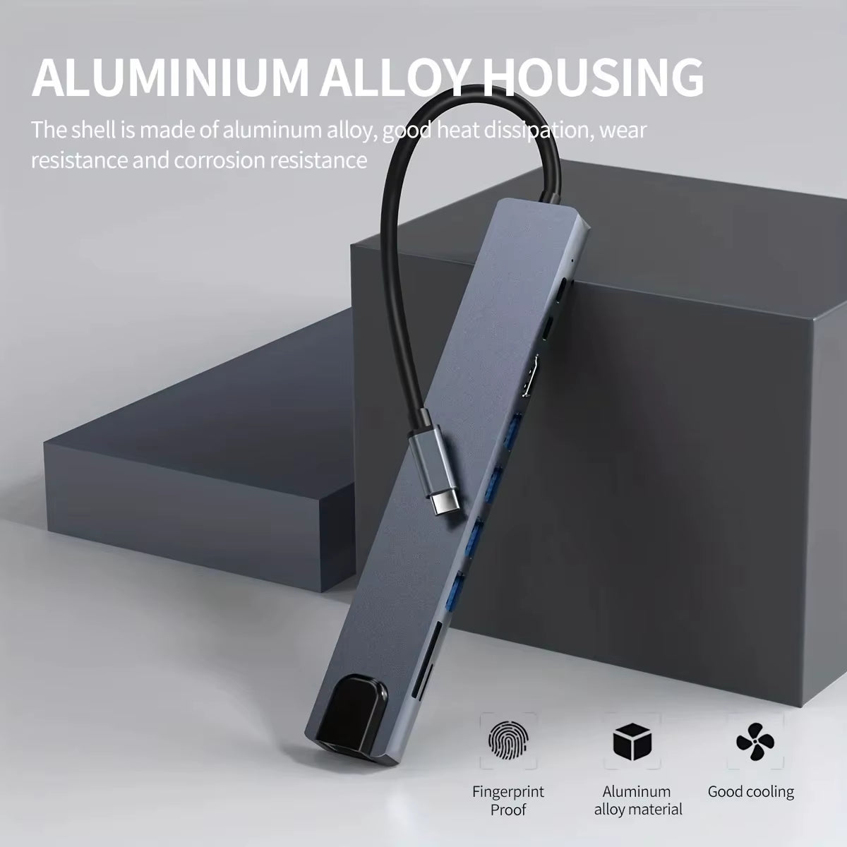10 in 1 USB C HUB 4K30Hz Docking Station Type C to Hdtv-Compatible RJ45 Ethernet PD100W for Macbook Ipad Huawei Sumsang Phone