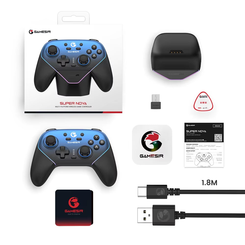 Gamesir Super Nova Wireless Pro Controller with Charging Station,  Effect Joystick for Nintendo Switch / PC / Android / Ios