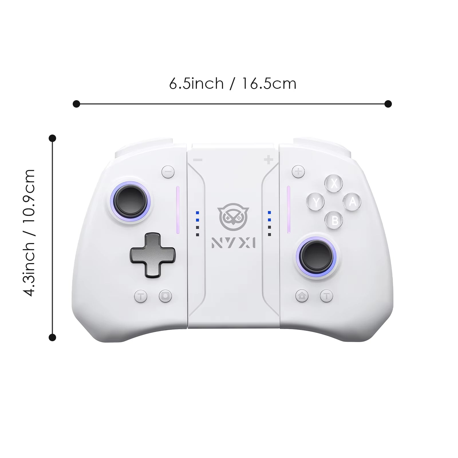 Hyperion Pro Hall Joystick Wireless Game Controller White Gamepad with RGB Lights for Nintendo Switch