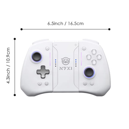 Hyperion Pro Hall Joystick Wireless Game Controller White Gamepad with RGB Lights for Nintendo Switch