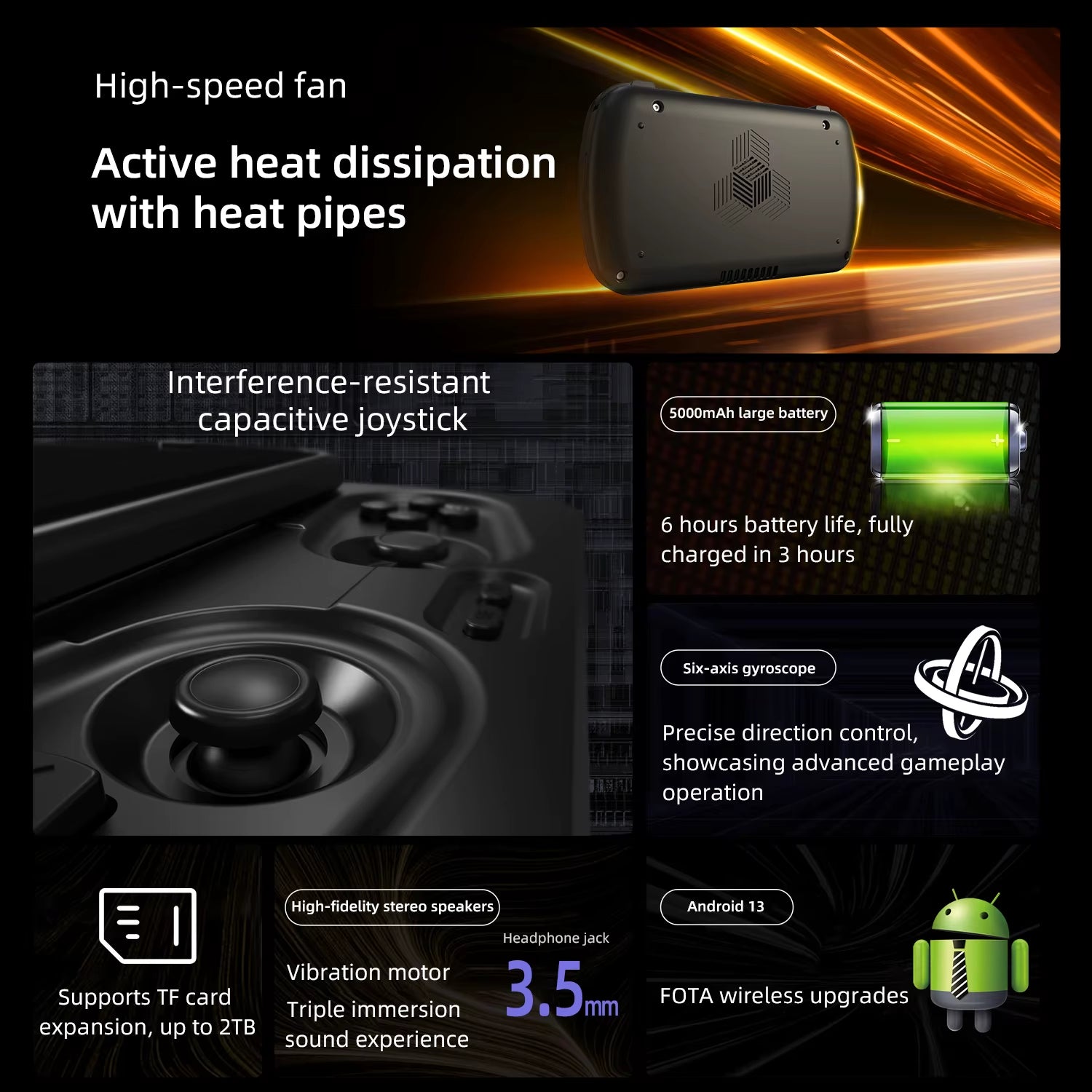 RG Slide Retro Handheld Game Console 4.7" LTPS In-Cell Android Video Gaming Player Supports AI Assistant 1080P-Port Out