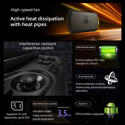 RG Slide Retro Handheld Game Console 4.7" LTPS In-Cell Android Video Gaming Player Supports AI Assistant 1080P-Port Out