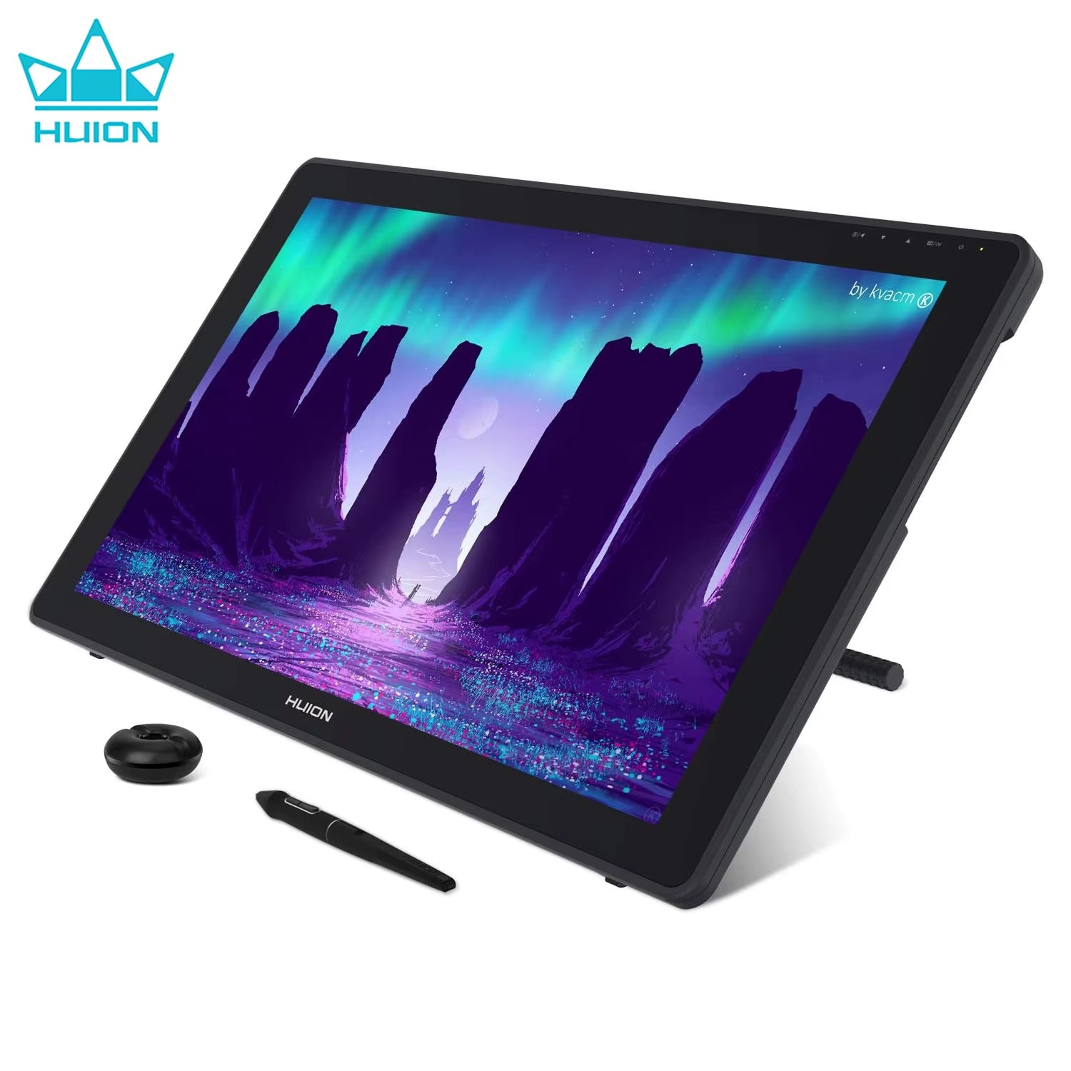 HUION Kamvas 22 Graphic Pen Tablet Monitor Pen Display 21.5 Inch Anti-Glare Screen 120%S RGB Windows Mac and Android Device