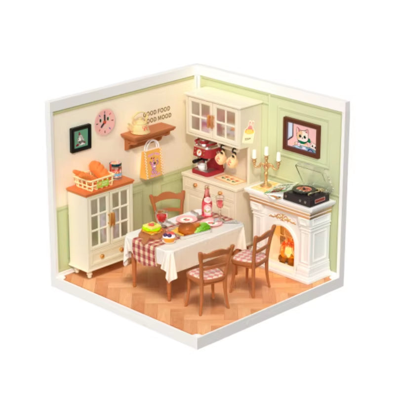 Robotime DIY Miniature Dollhouse Kit with Accessories - Model Supply Store with LED Lighting, Perfect for Birthdays