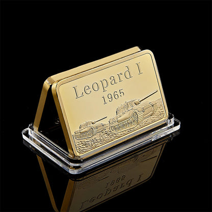 1965 German Leopard Tank Deutsche Panzerdivision Replica Gold Bars 999/1000 Challenge Coins/Bar Collection