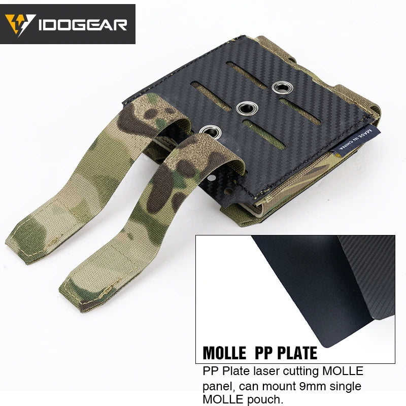 Tactical Mag Pouch 9Mm Double Mag Carrier Carbon Fiber MOLLE Pouch Camo 3590