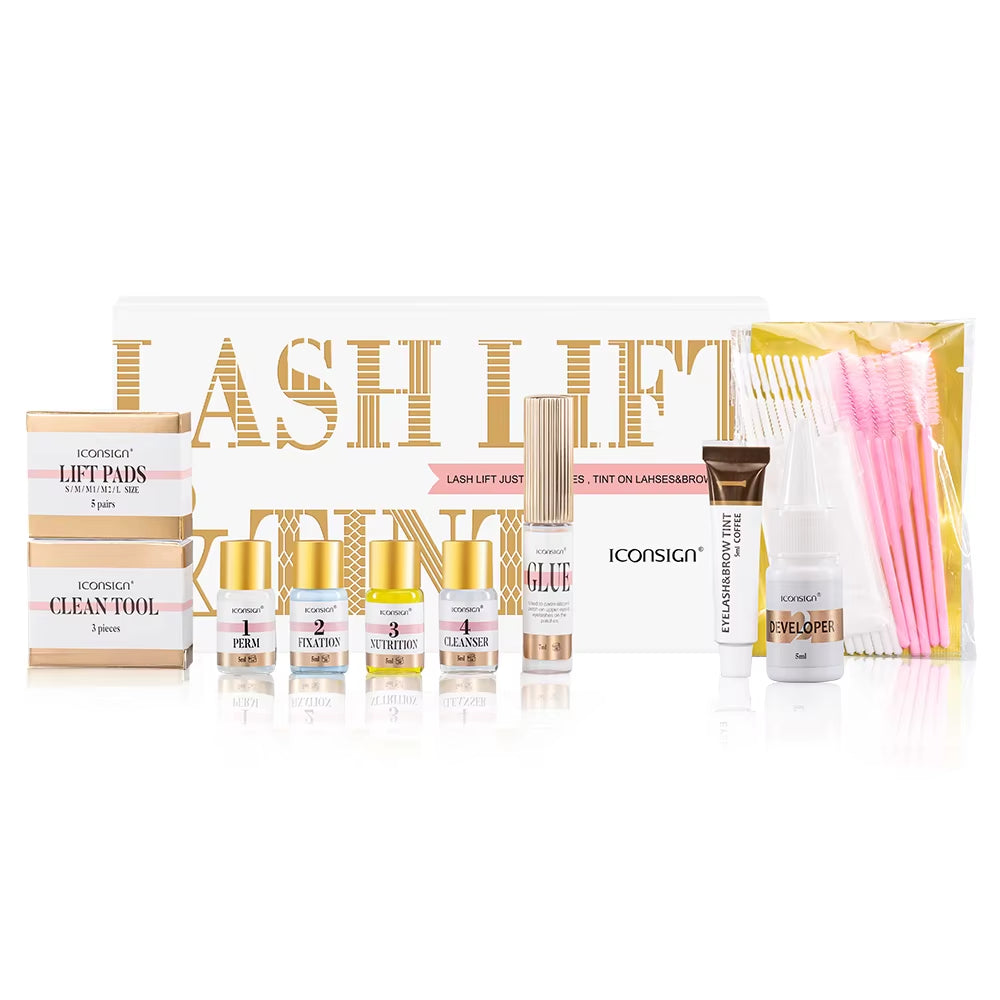 ICONSIGN Professional Eyelash Lift and Tint Kit with Brow Lamination Dye - Eye Makeup Tools