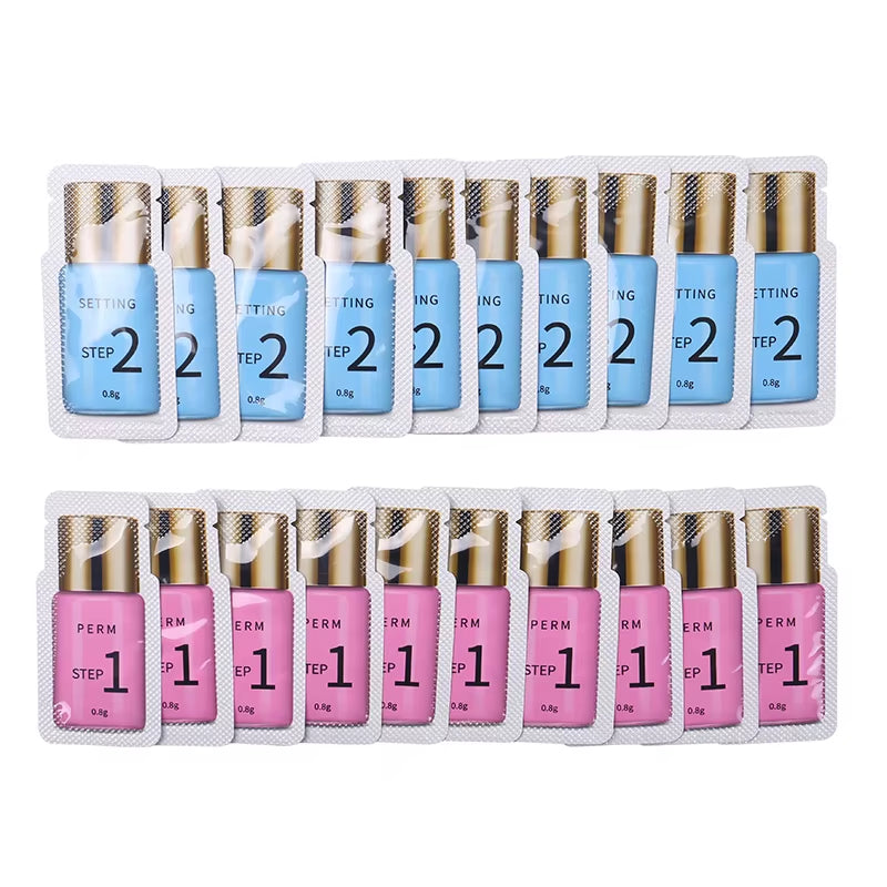 10 Pairs of Sachet Lash Lifting Lotion for 10-12 Minute Lash Perm and Fixation - Individual Makeup Tool Packages