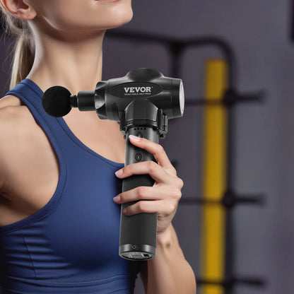 Massage Gun Deep Tissue with 9 Speed Levels & 6 Massage Heads, 24V 2500Mah Batteries, Percussion Muscle Massager for Athletes, Handheld Electric Massage Gun for Pain Relief, Muscle Relaxation