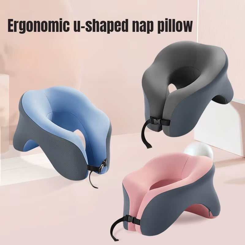 Portable U-Shaped Travel Pillow Memory Foam Sleeping Pillows Office Nap Pillow Car Airplane Neck Cushion Ergonomic Head Support