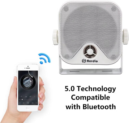 4'' 100W Heavy Duty Waterproof Boat Marine Bluetooth Speakers Surface Mounted for Camper Skid Steer ATV UTV RZR Golf Cart