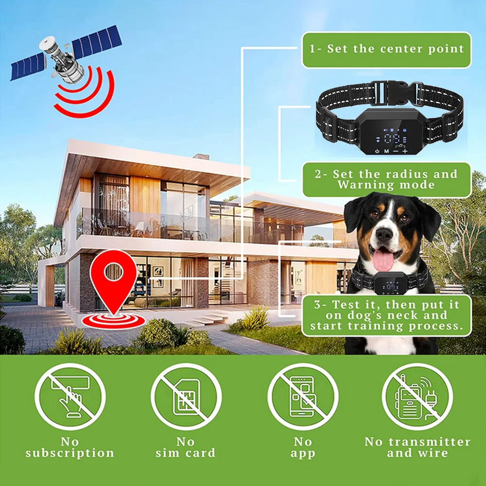 Gps Tracker for Dog Waterproof Dog Collar Real Time Tracking No Transmitter and Wire Locator Pet Locator Support Geo-Fence Alarm