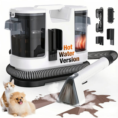 Lubluelu V8 Instant Heated Carpet Cleaner with 15Kpa Suction Power and Self-Cleaning Function for Effective Pet Stain Removal on Car, Couch, Rug, and Spot Cleaning