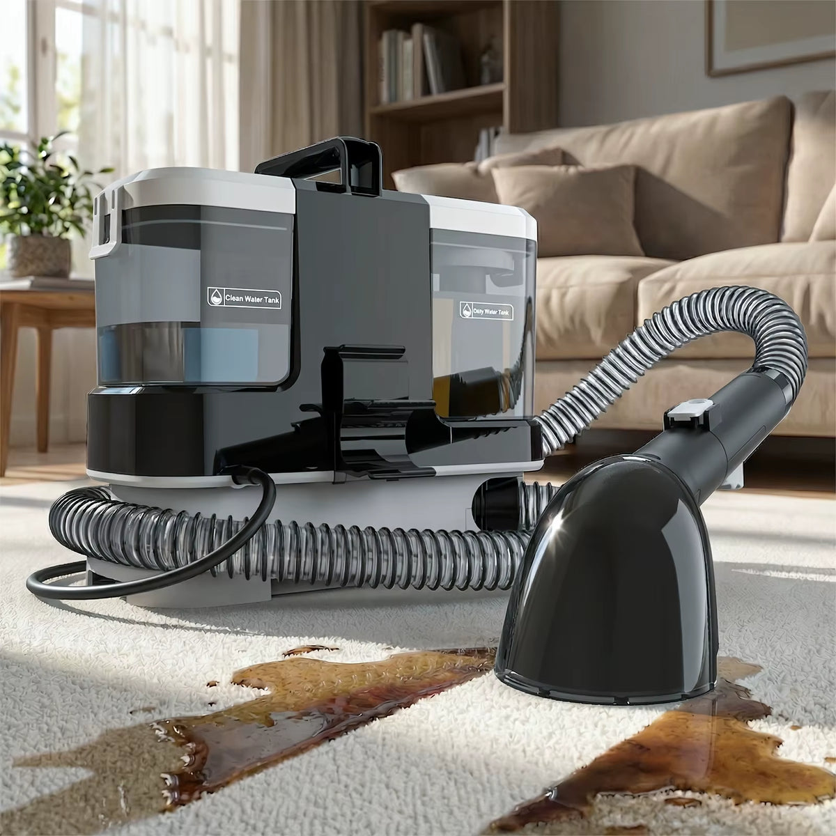 Lubluelu V2 Portable 3-in-1 Carpet and Upholstery Spot Cleaner with Powerful 12Kpa Suction for Home, Sofa, Carpet, and Car Seats