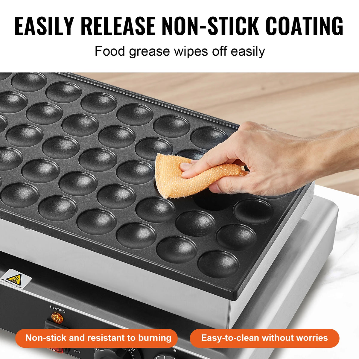 Succebuy 50-Piece Mini Dutch Pancake Maker and Dorayaki Baking Machine - Commercial Non-Stick Waffle Maker with Dual Temperature and Time Control