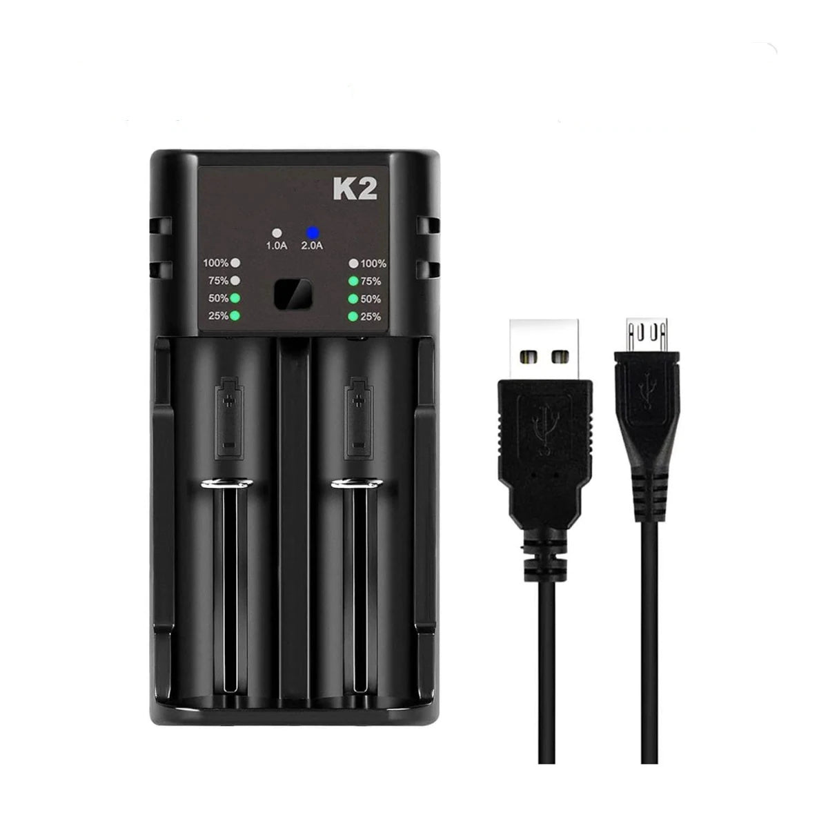 Dual-Slot Universal with USB Port Battery Charger Flashlight RC Toys Home Tools Rechargeable Battery Charger