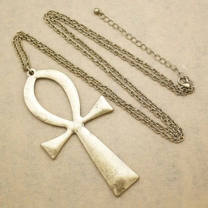 Vintage Egyptian Life Big Ankh Cross Pendant Long Chain Choker Necklace Jewelry Fashion Unisex Accessories Dropshipping