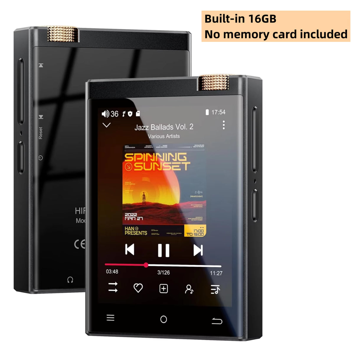 16GB/80GB Hi-Fi MP3 Player with Bluetooth and Wi-Fi, Oilsky Lossless DSD High-Resolution Digital Audio, Expandable Up to 1TB