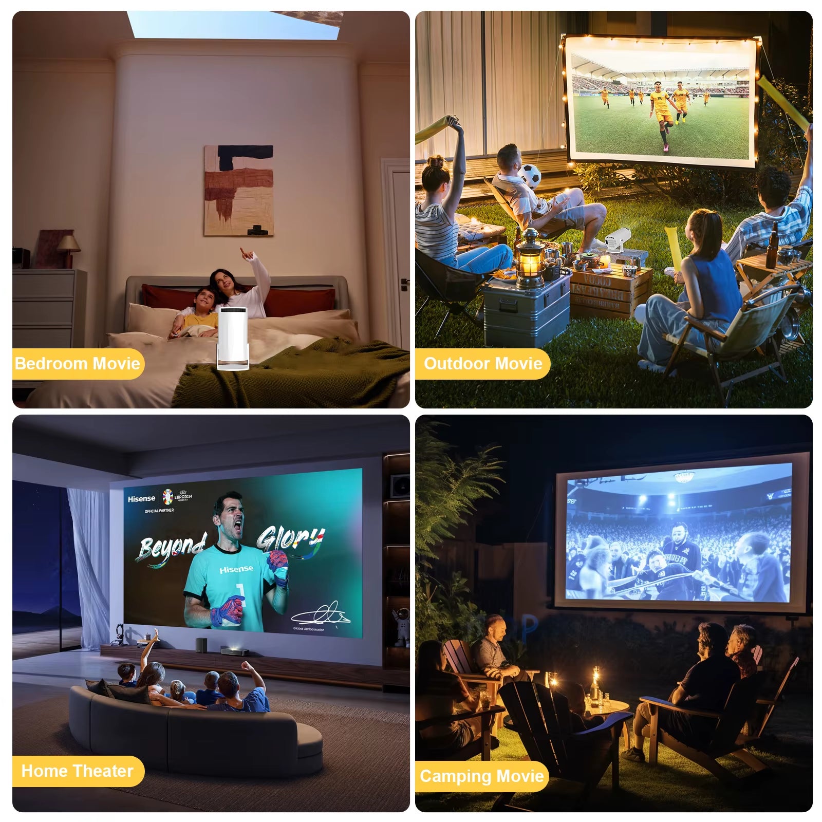 2025 New 4K Smart Android Projector - 180 ° Rotating Stand + Auto Keystone, Home/Office/Camping All-In-One - Wifi/Bluetooth Dual