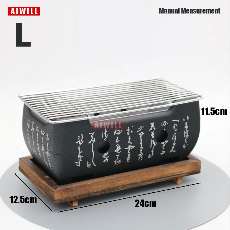 Portable BBQ Grill Korean Food Carbon Furnace Barbecue Stove Charcoal Cooking Oven Household Outdoor Reusable Grill Box