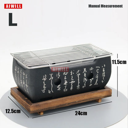 Portable BBQ Grill Korean Food Carbon Furnace Barbecue Stove Charcoal Cooking Oven Household Outdoor Reusable Grill Box