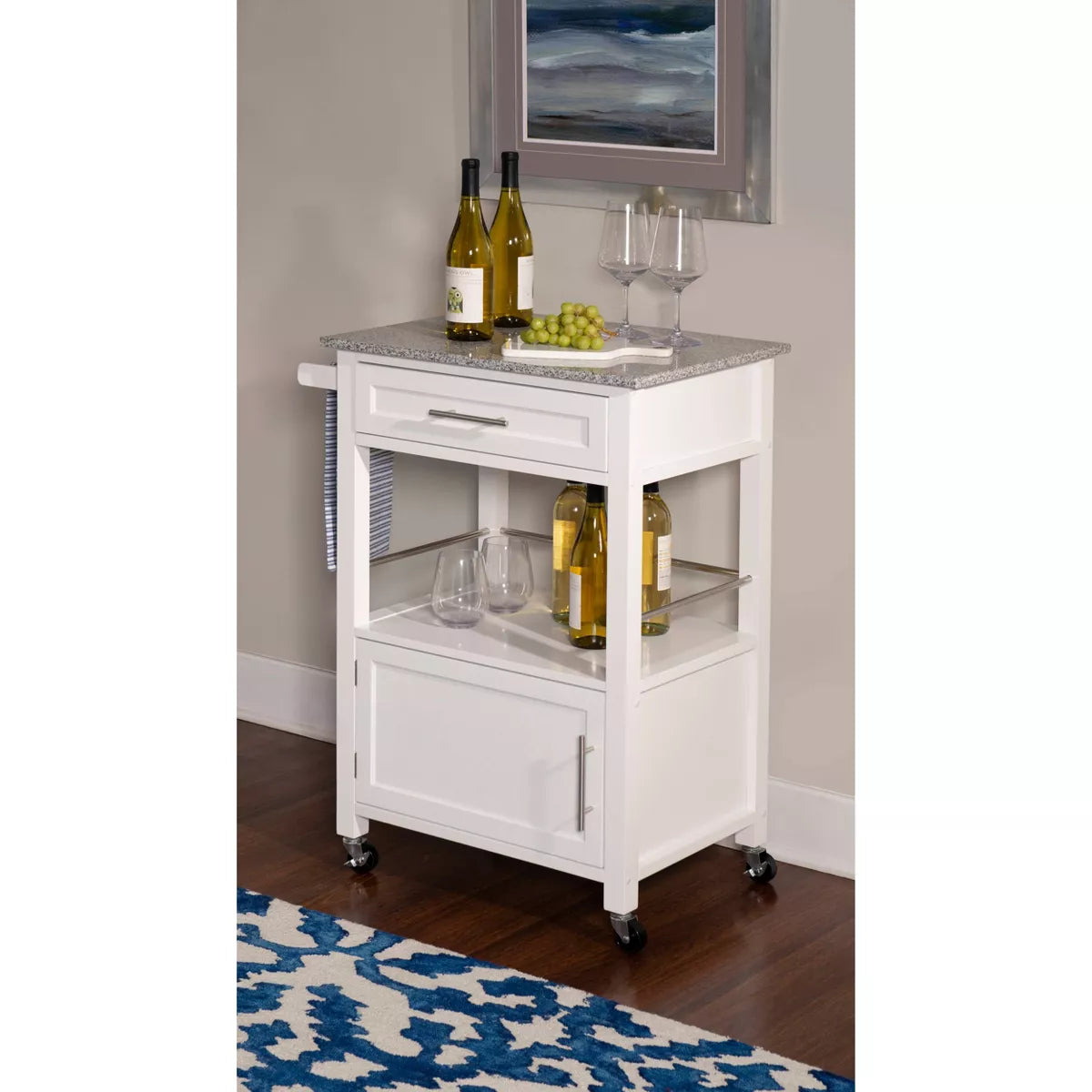 Mitchell Kitchen Cart Granite Top - Linon