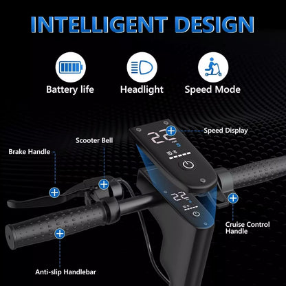 LPMAX 10" Tires Folding Electric Scooter 22MPH Max Speed 500W 14.5AH 28Miles Long Range Dual Shock Absorber Escooter