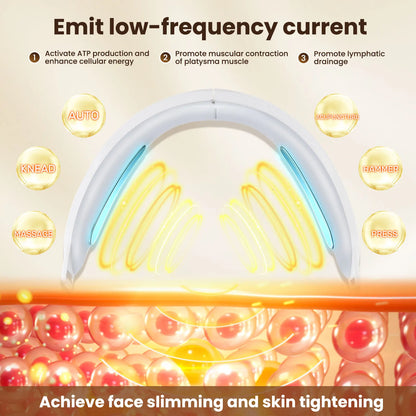 EMS Facial Lifting Massager with LED Photon Therapy for Anti-Wrinkle and Double Chin Reduction