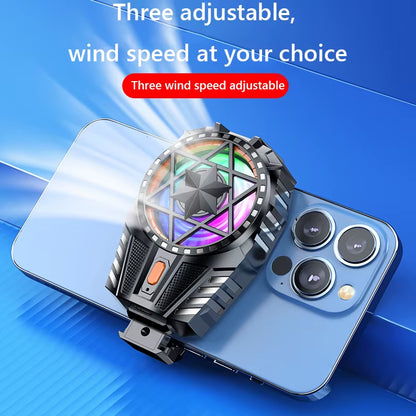 Rechargeable Mobile Phone Game Cooler with Adjustable 3-Speed Back-Clip Fan for Smartphones and Tablets