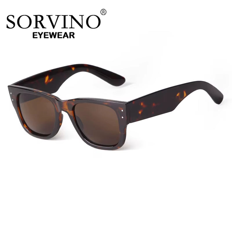 Trendy Square Sunglasses for Women and Men Retro Vintage 70S Sun Glasses Shades Black Tortoiseshell Frame UV Protection