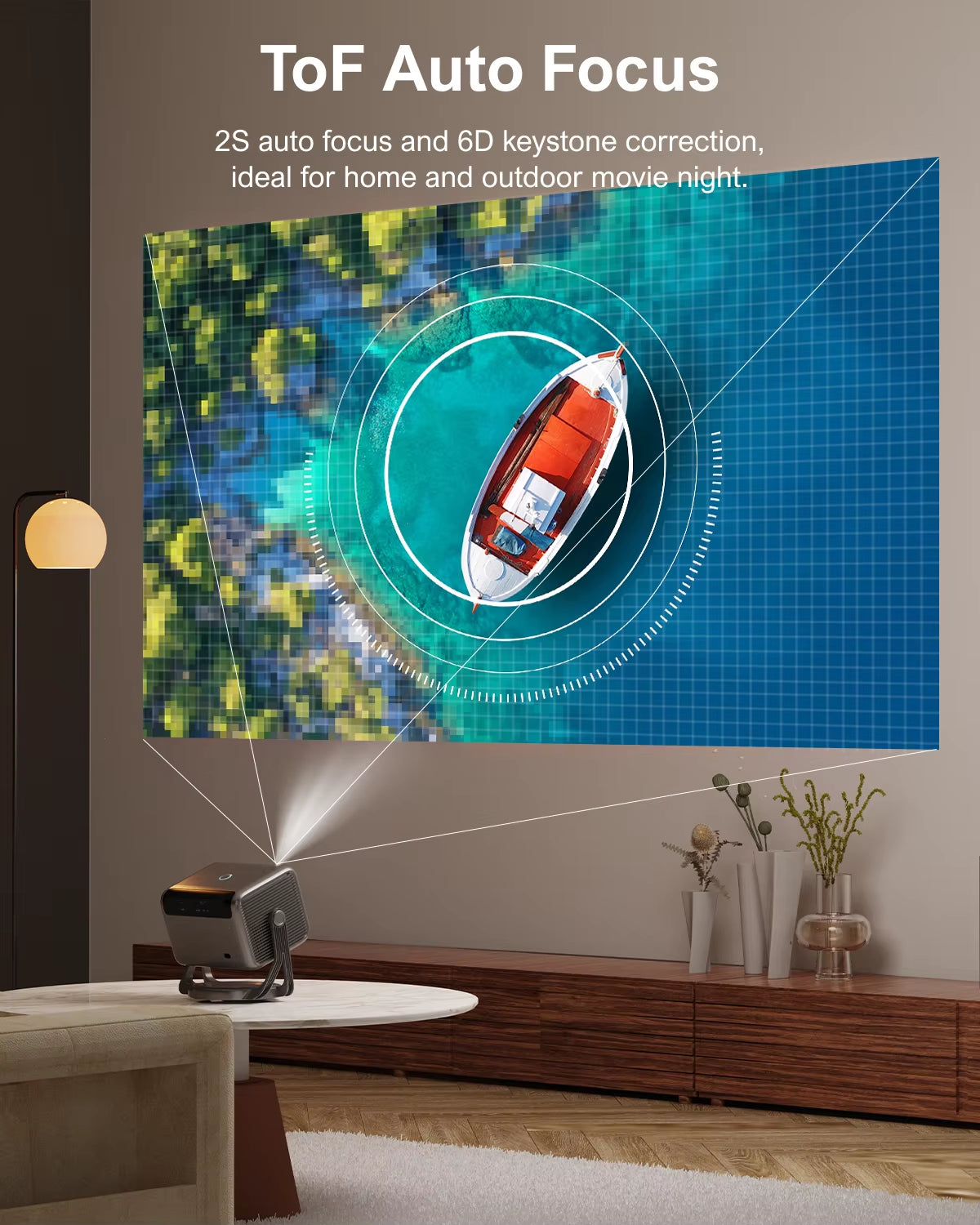 1080P Full HD Projector 4K Portable with 90° Gimbal Smart Android 11.0 5G Wifi Bluetooth Home Theater Projectors
