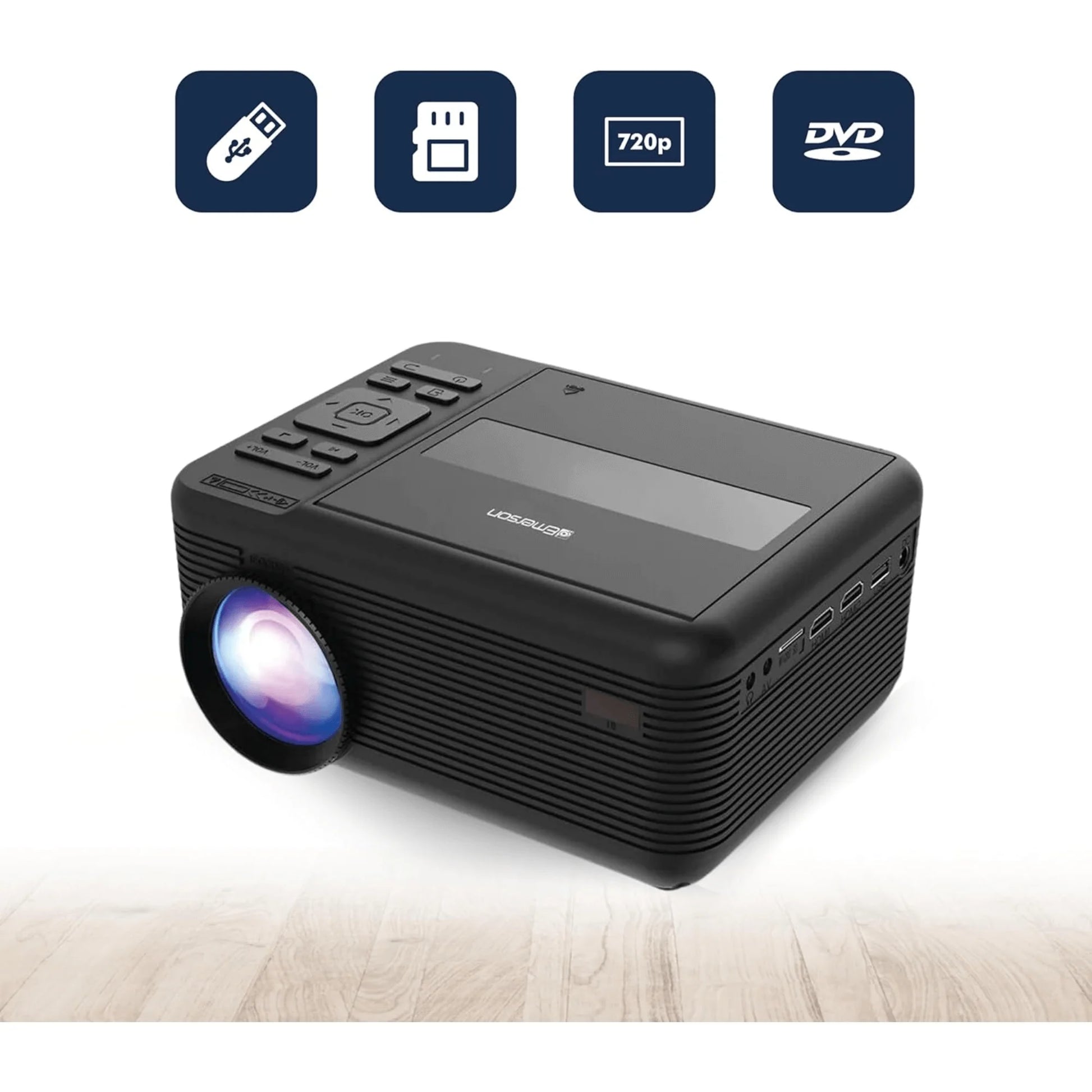 Emerson 150" Home Theater LCD Projector with 720P and DVD Player