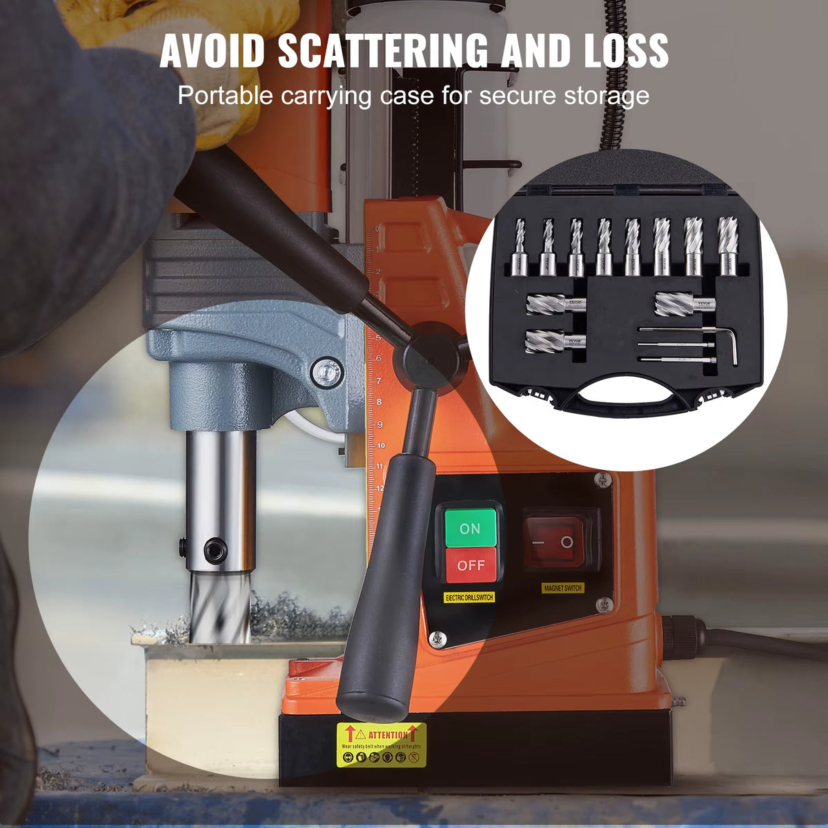 Succebuy Annular Cutter Set - 6-Piece and 13-Piece Weldon Shank Magnetic Drill Bits with 1" and 2" Cutting Depths