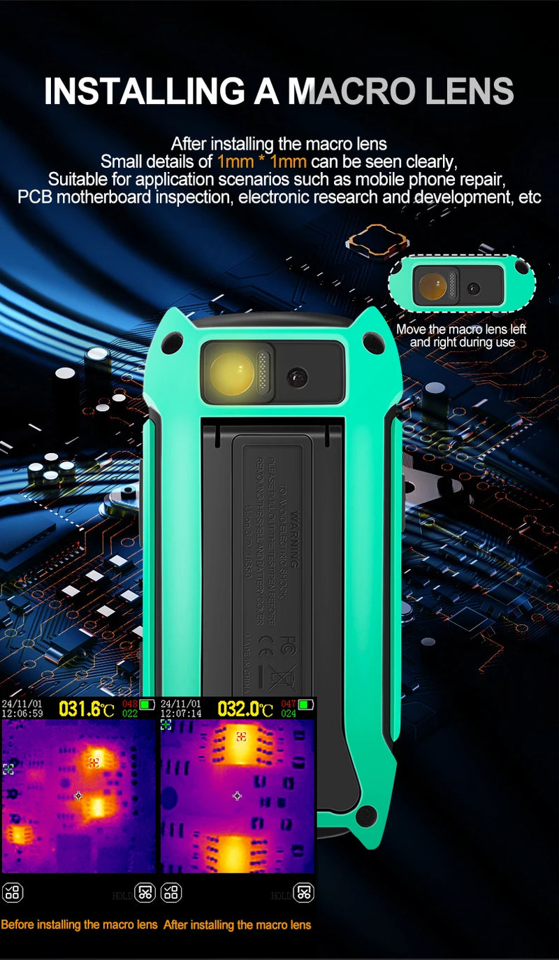 TOOLTOP ET14C+ 2.8Inch Thermal Imager 25Hz Home Thermal Imaging Camera Isr240X240 Thermography with Stand Electrical Fault Detect