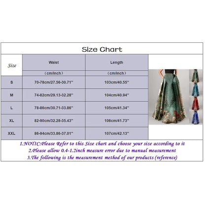 High Waist Pocket Skirts for Women Fashion Bohemian Floral Print Maxi Skirt Party Beach Long Skirt Elegant Vintage Clothing