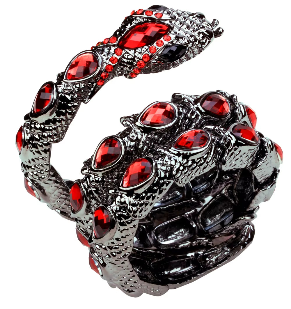 YACQ Stretch Snake Bracelet Armlet Upper Arm Cuff Women Punk Rock Crystal Bangle Jewelry Gold Silver Color Dropshipping A32