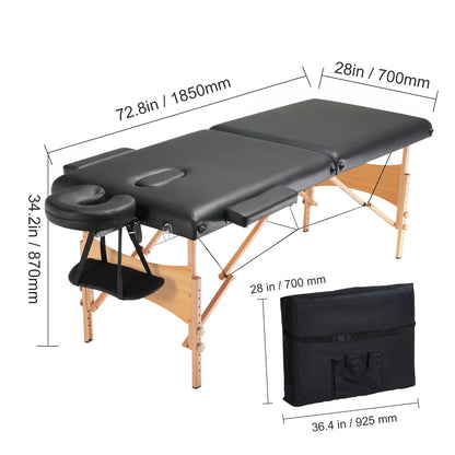 Portable Folding Massage Table - Lightweight Adjustable Salon Bed for Spa Therapy and Home Use