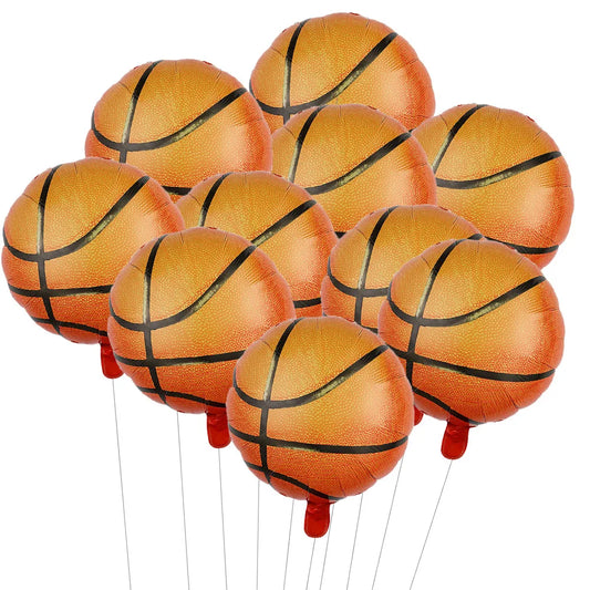 10PCS 18Inch Basketball Balloons Aluminum Foil Balloon Party Supplies for Birthday World Party Decoration