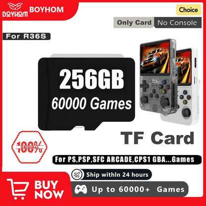 SD Card for R36S Retro Handheld Video Game Console Linux System ARKOS Portable Player 64GB 128GB 256GB Games