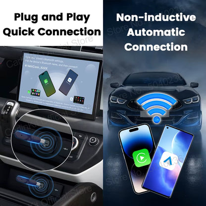 Carlinkit 5.0 Mini Ultra Wireless Adapter for OEM Vehicles - Seamless Wireless CarPlay and Android Auto with Plug and Play WiFi and Bluetooth Connectivity