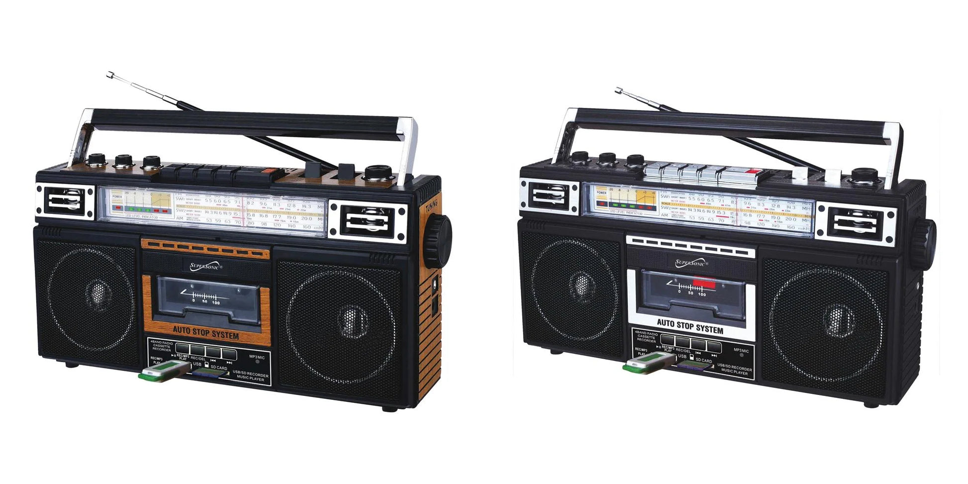 Supersonic 4 Band Bluetooth Radio & Cassette Player + Cassette to Mp3 Converter
